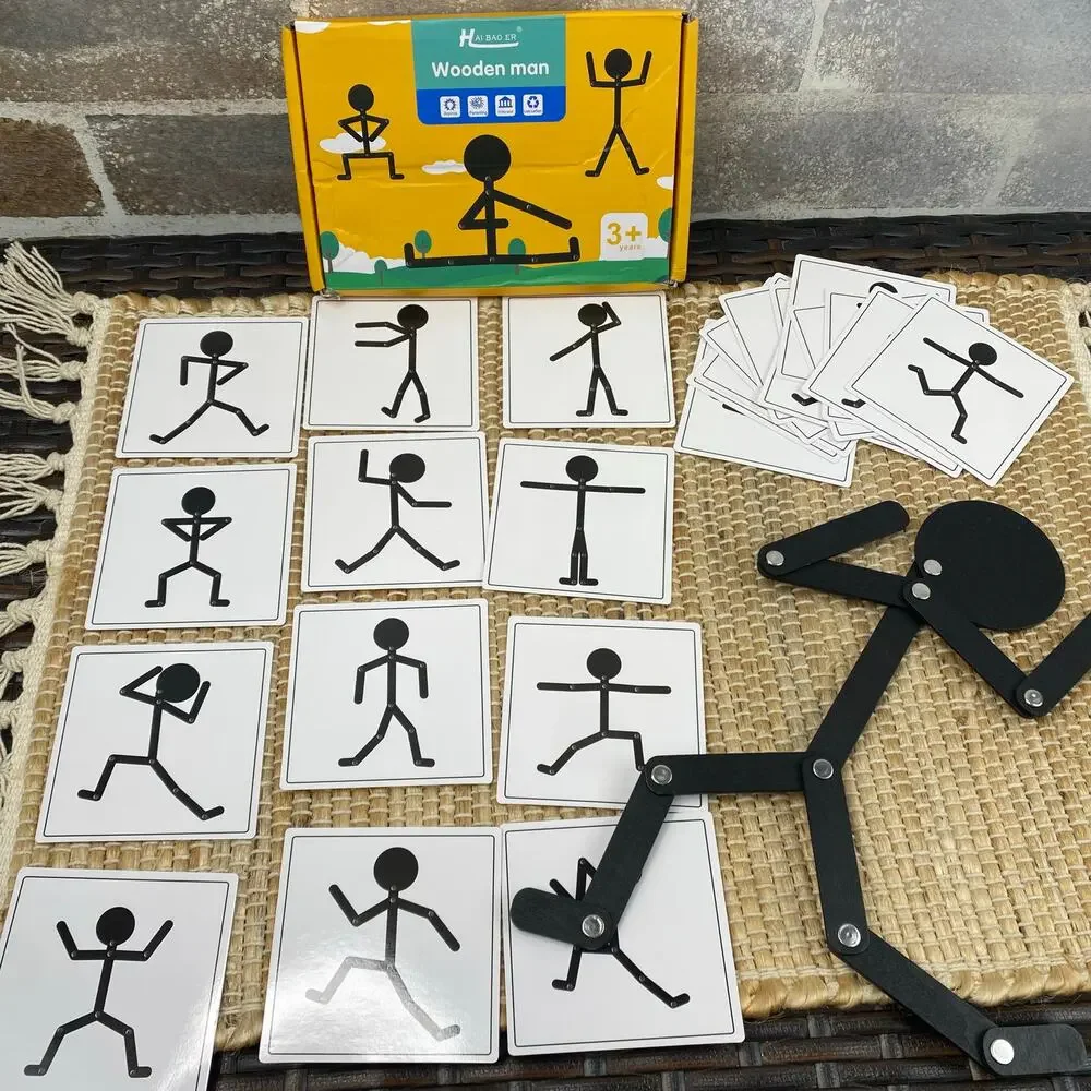 New Wooden Man Puzzle Toy Educational Ages 3+ focus hand eye coordination